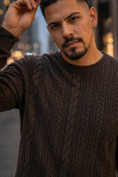 Sweater Micropolar Tramado - Chocolate