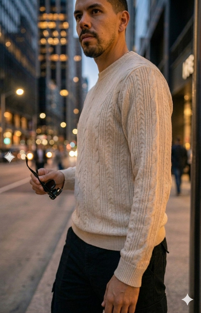 Sweater Micropolar Tramado - Natural