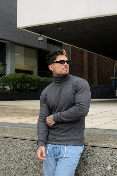 Polera Nórdica (con Friza) - Gris Topo
