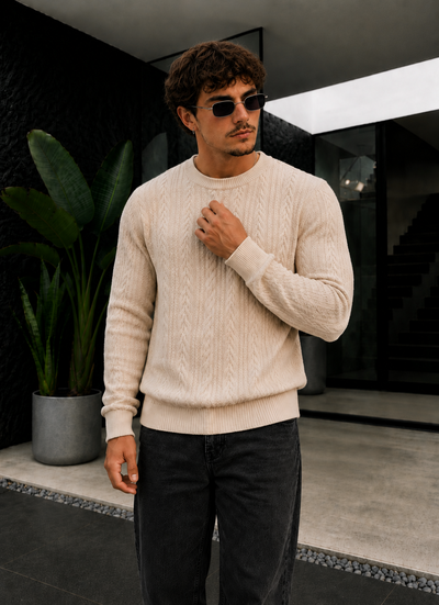 Sweater Micropolar Tramado - Natural