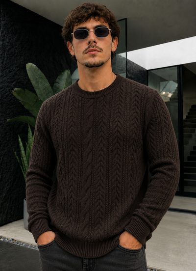 Sweater Micropolar Tramado - Chocolate