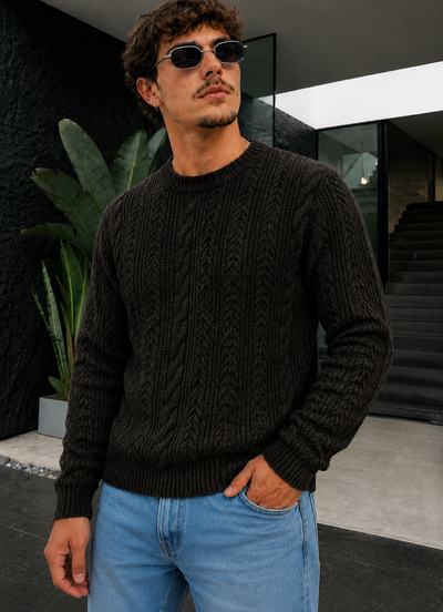 Sweater Micropolar Tramado - Negro