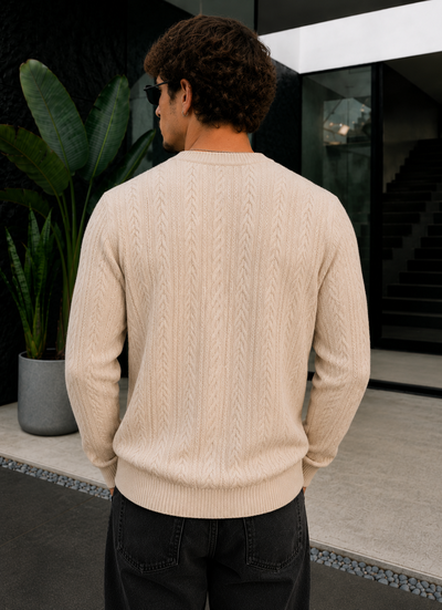 Sweater Micropolar Tramado - Natural