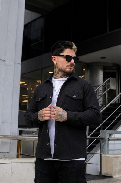 Camisaco Waffly - Negro