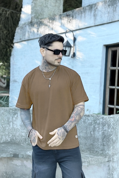 Remera Oversize Panal C. - Visón 