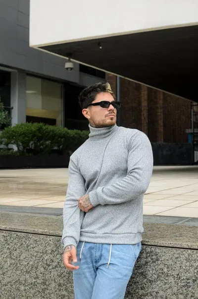 Polera Nórdica (con Friza) - Gris Melange