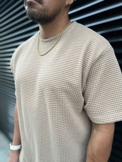 Remera de Crochet Oversize N. - Tostado