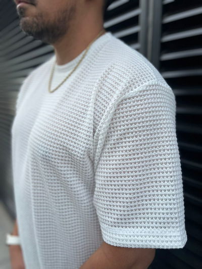 Remera de Crochet Oversize N. - Blanca