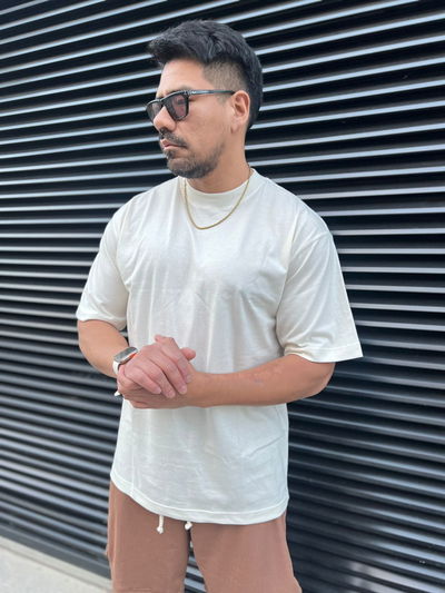 Remera Oversize High - Natural