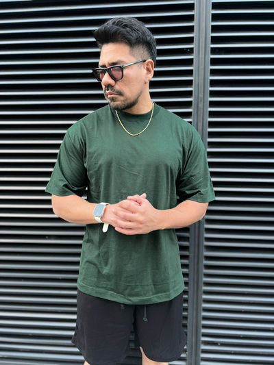 Remera Oversize High  - Verde Inglés 
