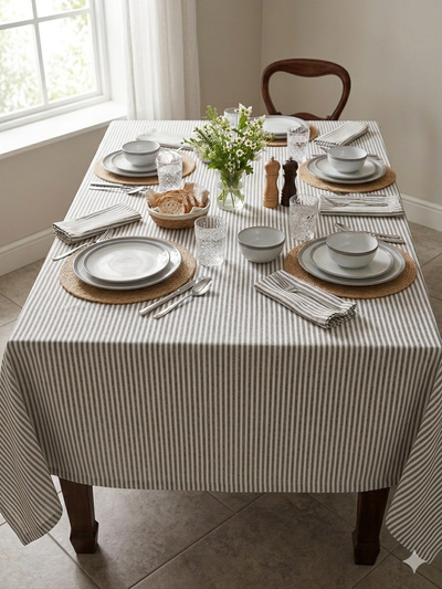 Mantel mil rayas gris