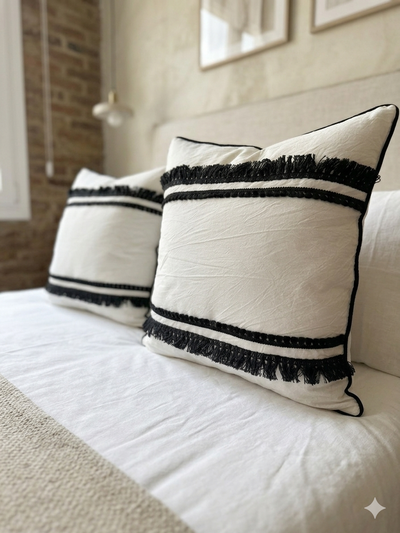 Funda almohadon vivo negro