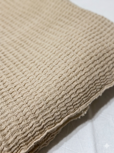 Manta nido abeja beige 