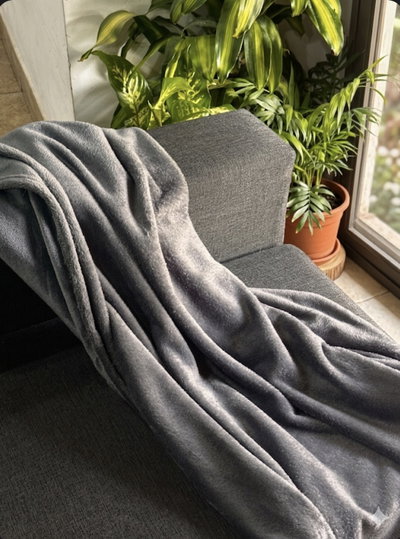 Manta polar soft gris topo 