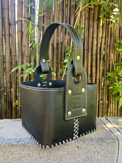 CANASTA DE CUERO DOBLE