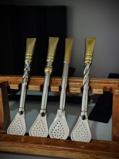 BOMBILLON RECTO DE ALPACA Y BRONCE