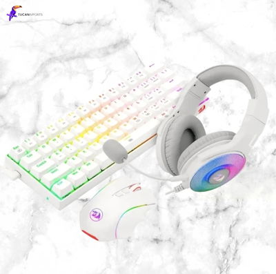 Kit Gamer Redragon S129W - 3 en 1 - RGB - Blanco