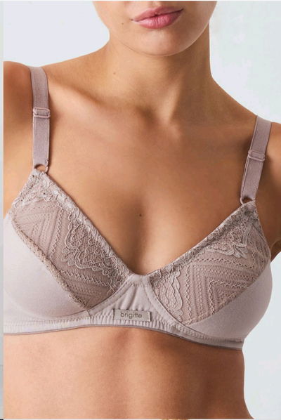 Corpiño de algodón & lycra doble con puntilla - Brigitte 763