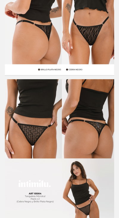 Tanga less Microtul Intimilu 93004 - Pack x 2