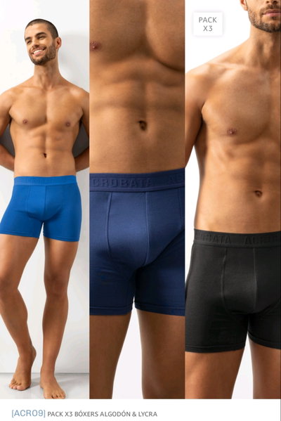 Boxer de alg & lycra ACR09 Acrobata -Pack x 3