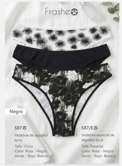 ÚLTIMA!Vedetina Especial Alg & lycra Atenea Frashe A587E - Pack x 3