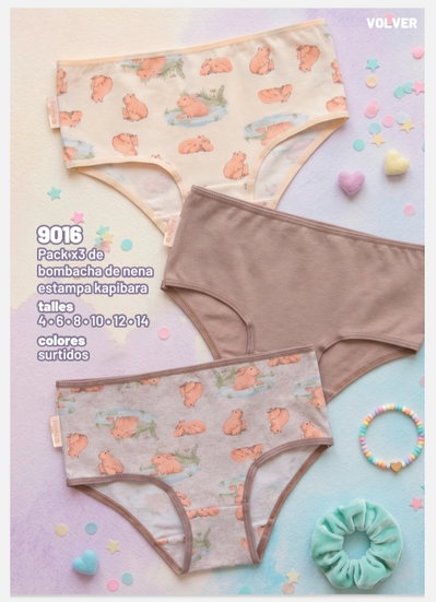 Bombacha kids Kapi Frashe 9016 - Pack x 3