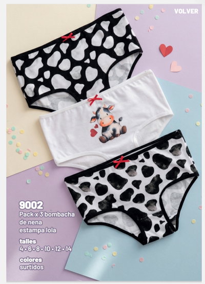 Bombacha kids Lola Frashe 9002 - Pack x 3