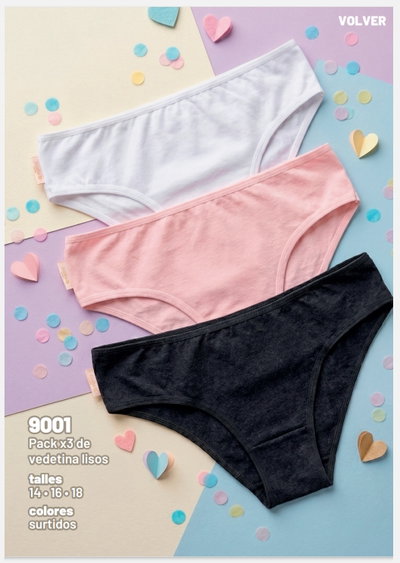 Bombacha Teen Lisa Frashe 9001 - Pack x 3