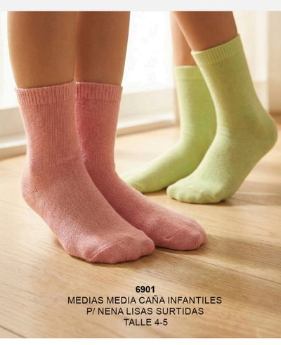 Media caña Niña Lisas MK 6901 - Pack x 12