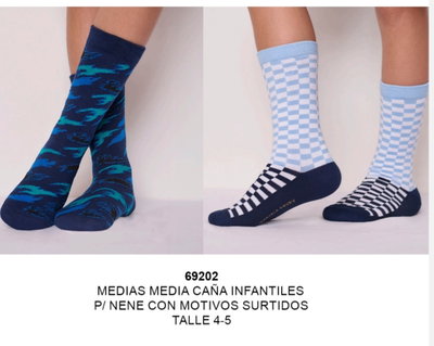 Media caña Niño Motivos Surtidos MK 69202 - Pack x 12