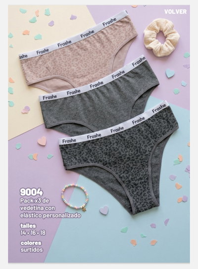 Vedetina Teen elastico personalido Frashe FKD9004 - Pack x 3