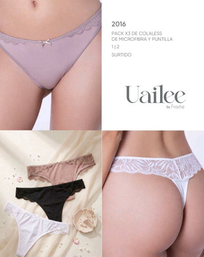 Colaless micro y puntilla Uailee 2016 - Pack x 3