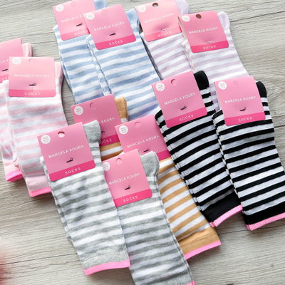 Media caña mujer Rayados MK 67103 - Pack x 12
