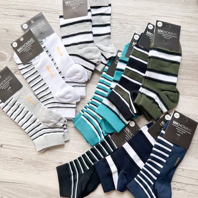 Soquete Hombre Motivos Rayados MK 62203 - Pack x 12