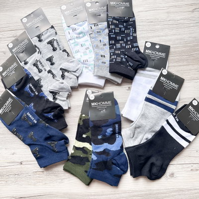 Soquete Hombre Motivos Surtidos MK 62202 - Pack x 12