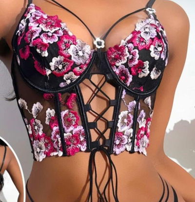 Ser corset bordado cruzado 