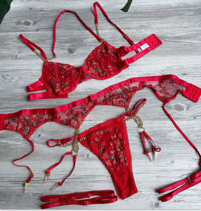 Set 3 piezas bordado 