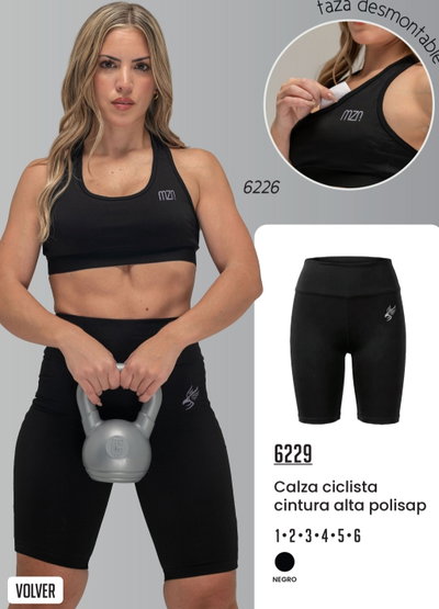 CALZA CICLISTA CINTURA ALTA POLISAP  SHEDYL 6229