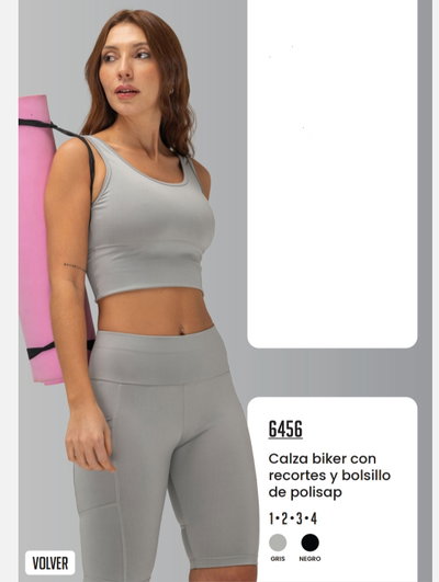 CALZA BIKER CON RECORTES Y BOLSILLO DE POLISAP - 6456