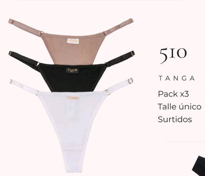 Tanga Regulable alg y lycra - Frashe 510- Pack x 3