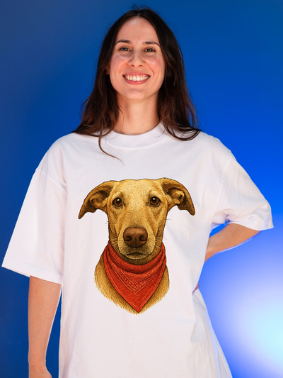 Remera personalizada "Bigface" (1/2 mascotas color)