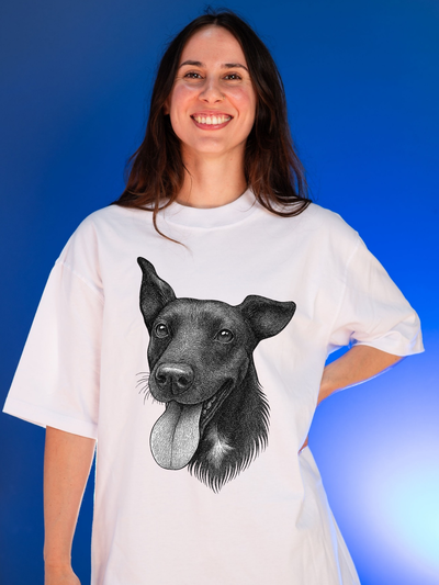 Remera personalizada "Bigface" (1/2 mascotas)