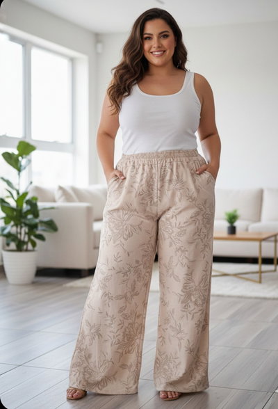 Palazzo simil bordado talle 10