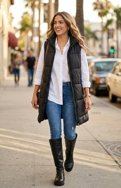 Chaleco largo puffer