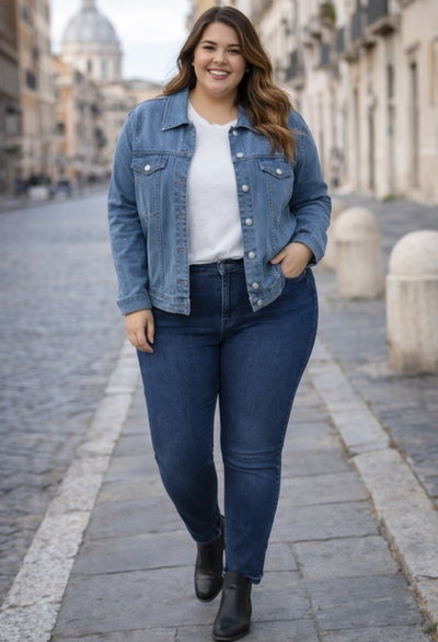 Campera jeans tachas 