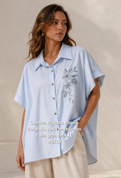 Camisa Flor Bordada