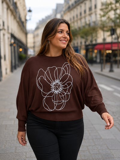 Sweater Flor Bordada