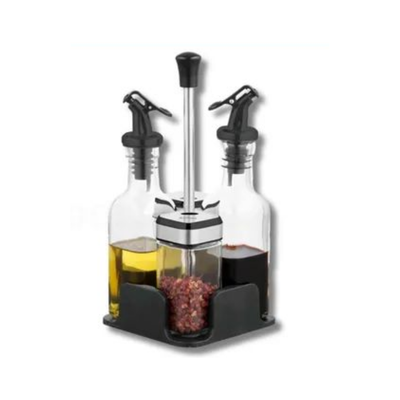 Set Aceitera Vinagrera Salero Pimentero Acero Inox 