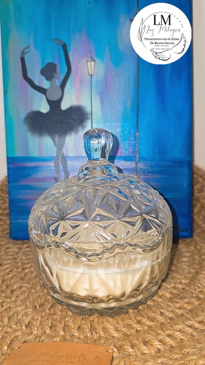 Vela de soja aromática en caramelera labrada