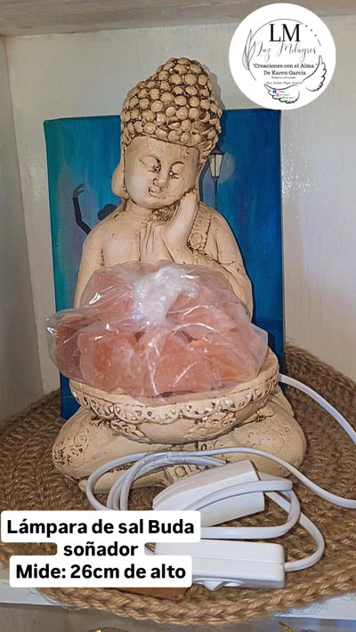 Lámpara de sal Buda soñador 26cm de alto